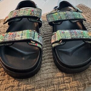 Tory Burch Blue and Green Kira Sport Sandals